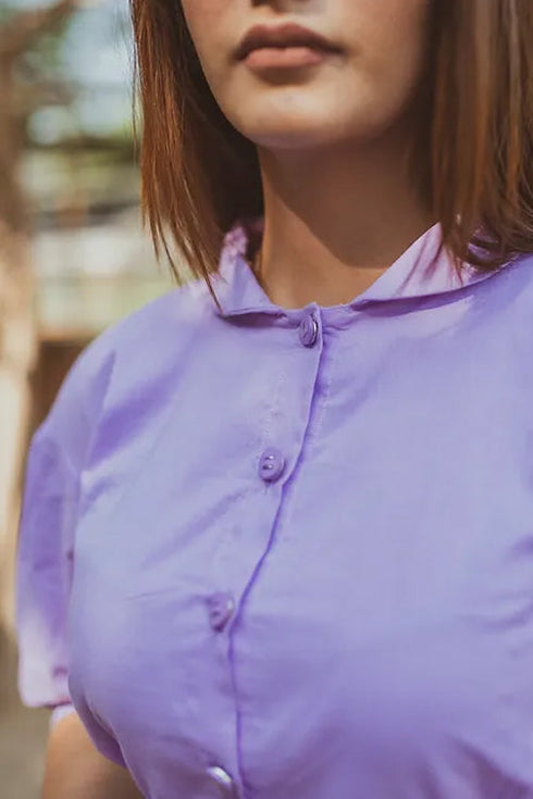 Taylor Lilac Collared Midi Dress
